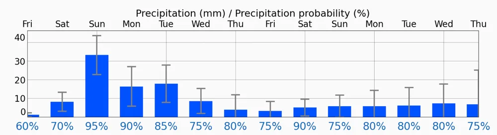 Meteoblue降雨量示意图2