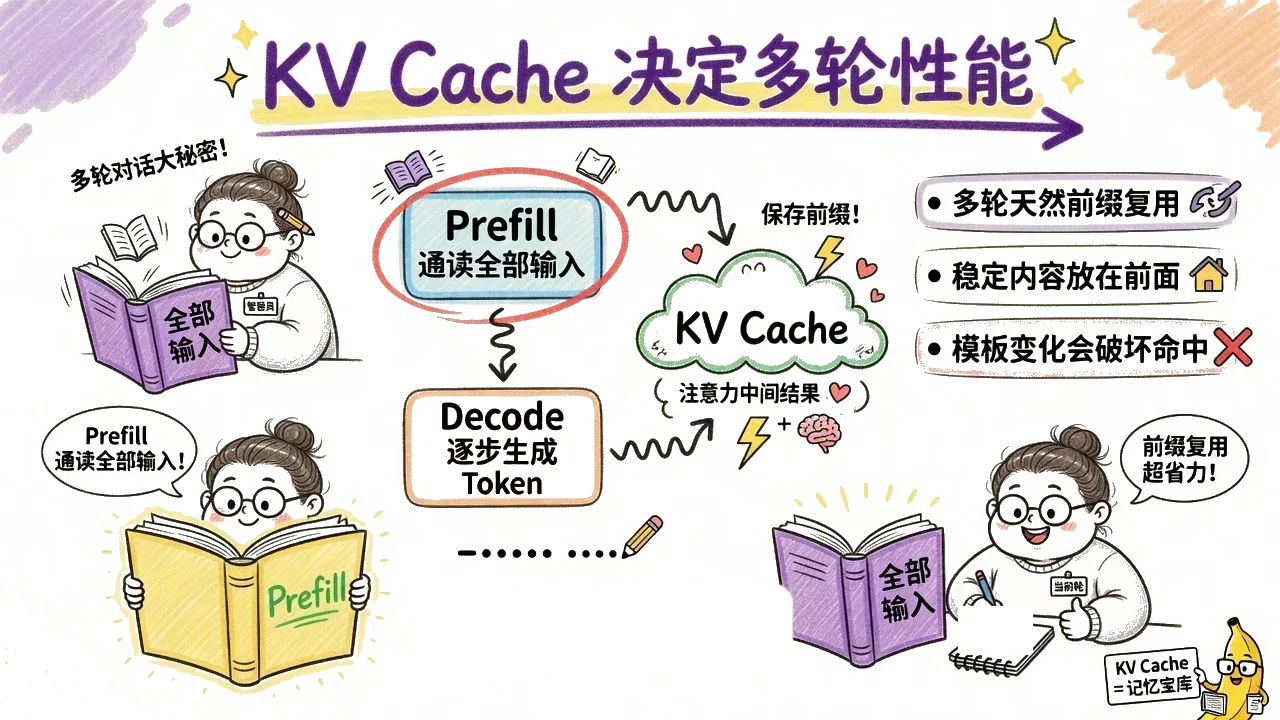Prefill通读、Decode生成,KV Cache是可复用的注意力中间结果