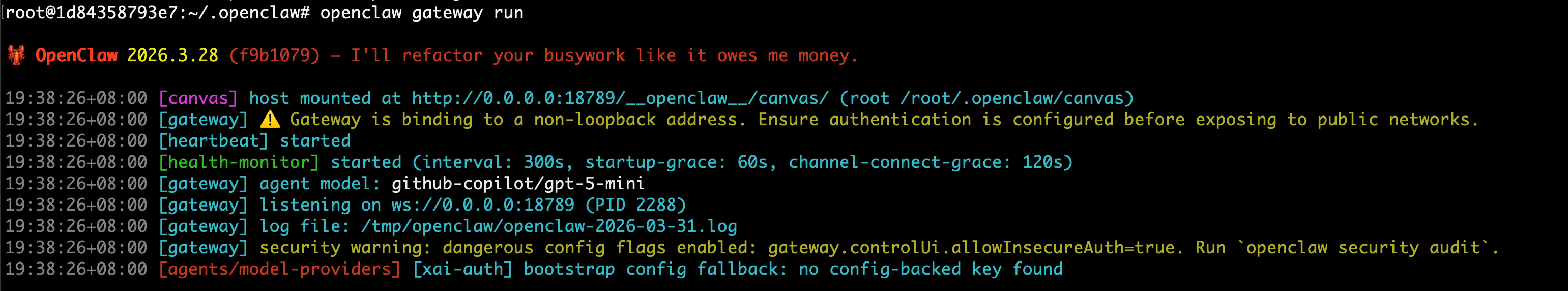 OpenClaw：启动OpenClaw gateway
